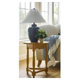 Round Oak Side Table with Turned Legs - Retail: $150