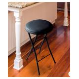 Peakform Black Vinyl Folding Stool Set