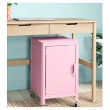 Pink Metal Rolling Storage Cabinet