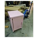 Pink Metal Rolling Storage Cabinet