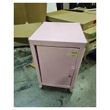 Pink Metal Rolling Storage Cabinet