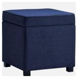 Navy Blue Storage Ottoman