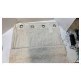 Natural Linen Curtain Panel with Chrome Grommets - Retail: $75
