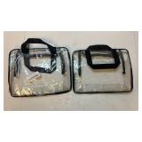 Clear PVC Storage Bags with Handles - Set of 2 - Retail: $15