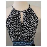 London Style Collection Geometric Print Maxi Dress