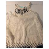 RVCA White Lace Dress with Black Embroidery