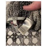 BKE Black and White Crochet Pattern Sweater