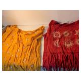 Free People Red Sun Print and Yellow Floral Dresses Set