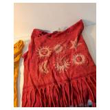 Free People Red Sun Print and Yellow Floral Dresses Set