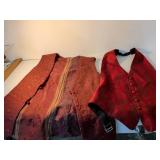 Red Brocade Formal Vest with Paisley Pattern