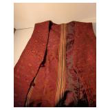 Red Brocade Formal Vest with Paisley Pattern