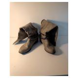 BKE Grey Knee-High Boots with Chain Detail