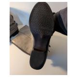 BKE Grey Knee-High Boots with Chain Detail