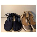 Vionic Navy Blue Espadrille Wedge Sandals