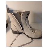 White Lace-up Combat Boots Size 9.5M