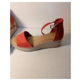 Red and Leopard Print Espadrille Wedge Sandals