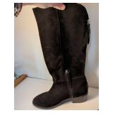Black Suede Knee High Boots