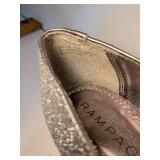 Rampage Silver Glitter Peep Toe Heels