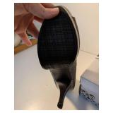 Rampage Silver Glitter Peep Toe Heels