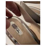 Sam & Libby Silver Satin Slingback Heels