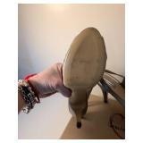 Sam & Libby Silver Satin Slingback Heels