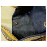 Decorative Striped Knit Handbag with Beading