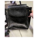 Leather Crossbody Bag with Plaid Accent