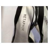 Metaphor Black Satin Evening Heels with Crystal Accent