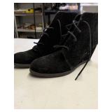 Domain Black Suede Wedge Ankle Boots Size 10