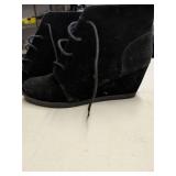 Domain Black Suede Wedge Ankle Boots Size 10