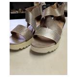 Steven Natural Comfort Metallic Perforated Sandals