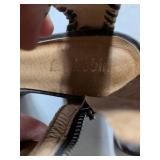 Miu Miu Black Leather Block Heel Sandals