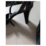 Paolo Linea Black Leather Ankle Strap Heels