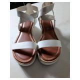 Unisa White Platform Sandals with Elastic Straps