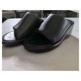 Balenciaga Black Leather Platform Slides