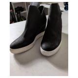 Maurices Black Wedge Sneaker Boots