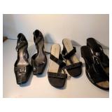 Anne Klein Black Leather Sandals