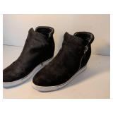 Black Suede Hidden Wedge Sneakers