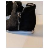 Black Suede Hidden Wedge Sneakers