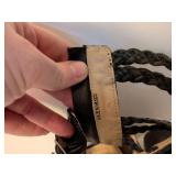 Black Woven Leather Gladiator Sandals