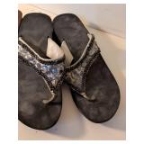 Western Style Turquoise and Crystal Embellished Sandals