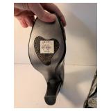 The Buckle Black Patent Leopard Trim Pumps