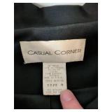 Casual Corner Black Polyester Zip-Up Jacket Size 8