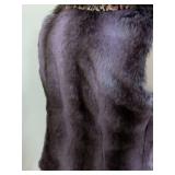 Purple Faux Fur Vest with Animal Print Lining