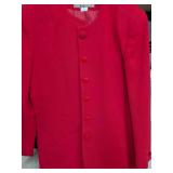 Red Button-Front Blazer by Saville