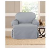 Heavyweight Cotton Duck T-Cushion Chair Slipcovers, Heavyweight Adjustable Corner Ties, Pacific Blue Retail $59