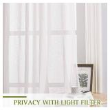 White Linen Kitchen Curtains 54 inches Long, Grommet W36 x L54, 2 Panels Retail $26