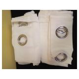 White Linen Kitchen Curtains 54 inches Long, Grommet W36 x L54, 2 Panels Retail $26