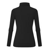 Long Sleeve Mock Turtleneck Stretch Slim T Shirt Layer Tops Black Small Retail $28