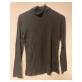 Long Sleeve Mock Turtleneck Stretch Slim T Shirt Layer Tops Black Small Retail $28